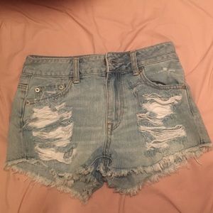 Distressed Denim Jean Shorts